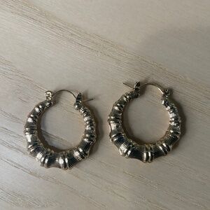 Gold-toned hoop earrings for pierced ears